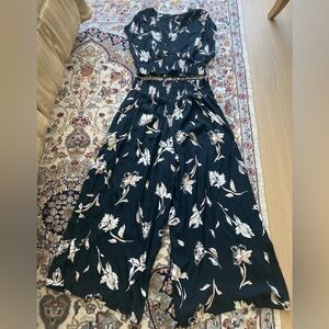 Free People Black Floral Jumpsuit in mint condition